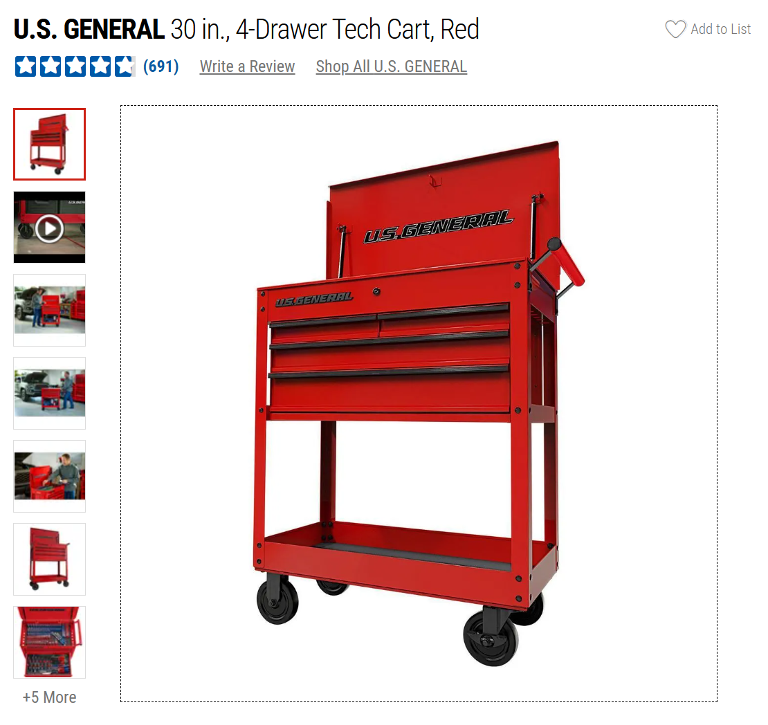 Harbor Freight  Cart Shelf (unpainted)
