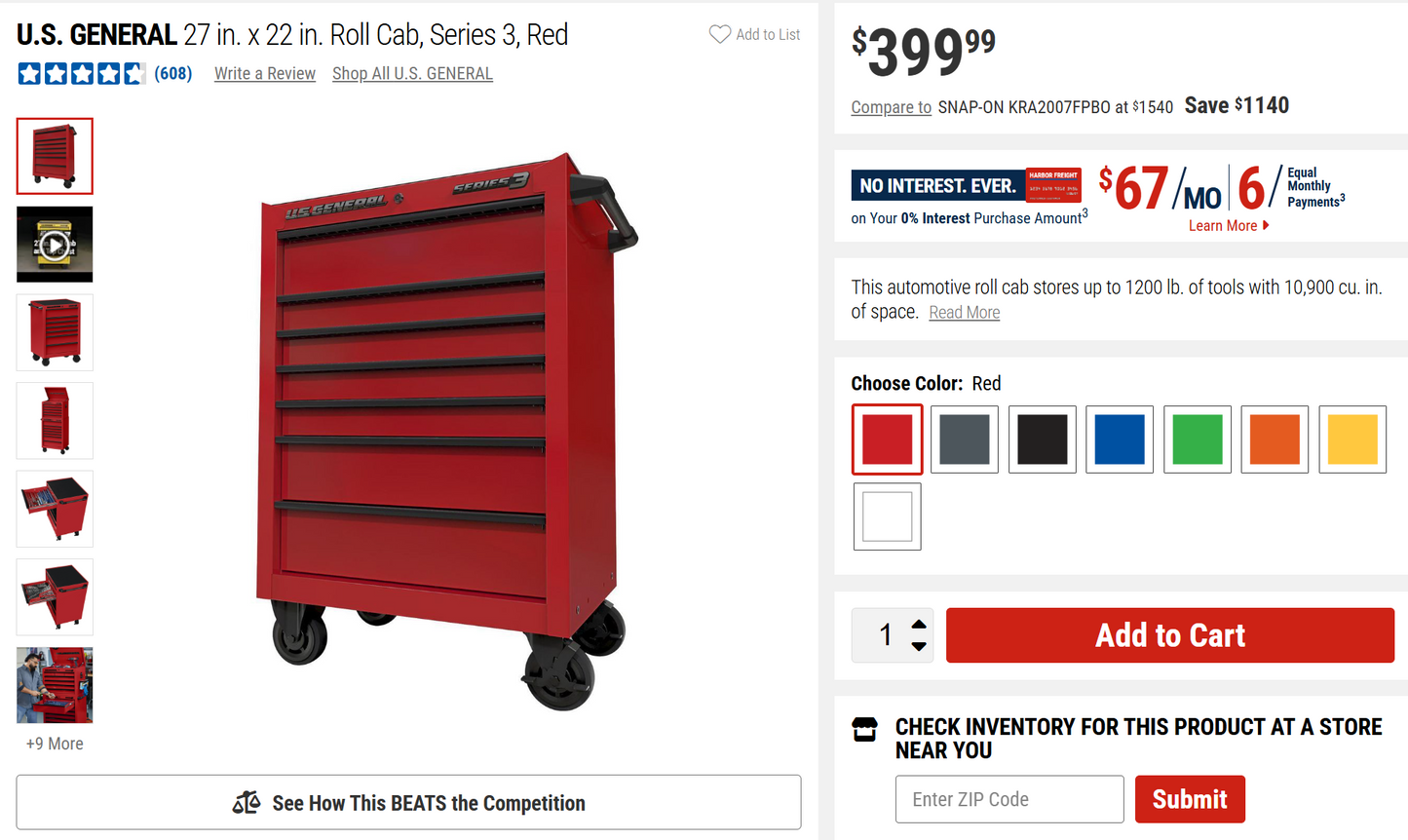 9" or 7" Harbor Freight Series 3 Welding Cart Kit (Unpainted)